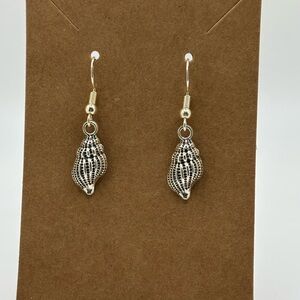 Elegant Silver Shell Earrings